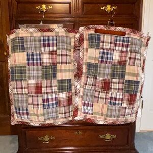 Woolrich Home Plaid Patchwork Quilted Pillow Shams Set 2 Cabin Lodge Rustic